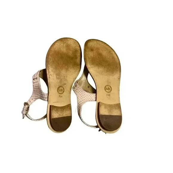 Michael Kors pink sandals with gold hardware.  Size 7.5 M, EUC - Picture 4 of 4